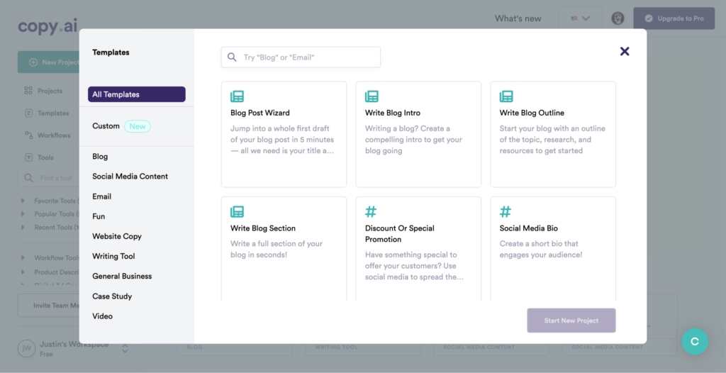 copy.ai viết content