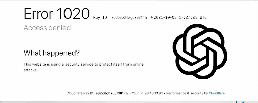 chatgpt bị lỗi 1020