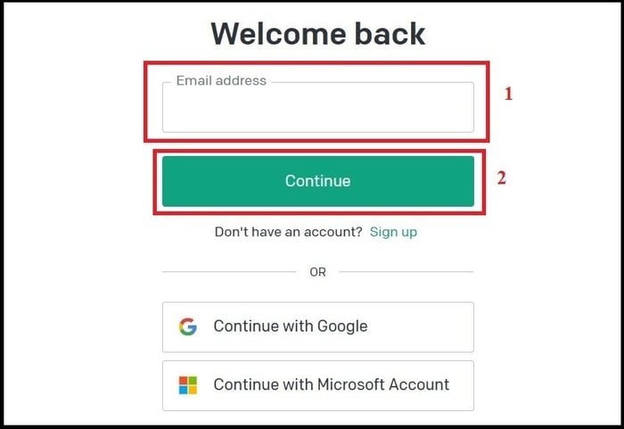 nhập email vào chatgpt